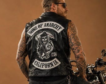 Biker Vest Handmade Black Motorcycle Club Sleeveless Jacket Men’s Handmade Real Cowhide Leather Riding Waistcoat, Tattoo Style Rider Coat