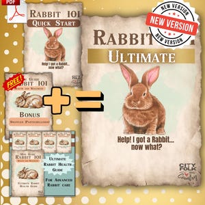 Rabbit 101 Ultimate Care System | Natural Rabbit Health + Bunny First Aid Printables | GI Stasis, Snuffles, Remedies, Feeding & Daily Logs