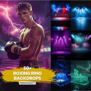 50 Boxing Ring-themed images for sports photo backgrounds, featuring digital backdrops | Sports Backgrounds