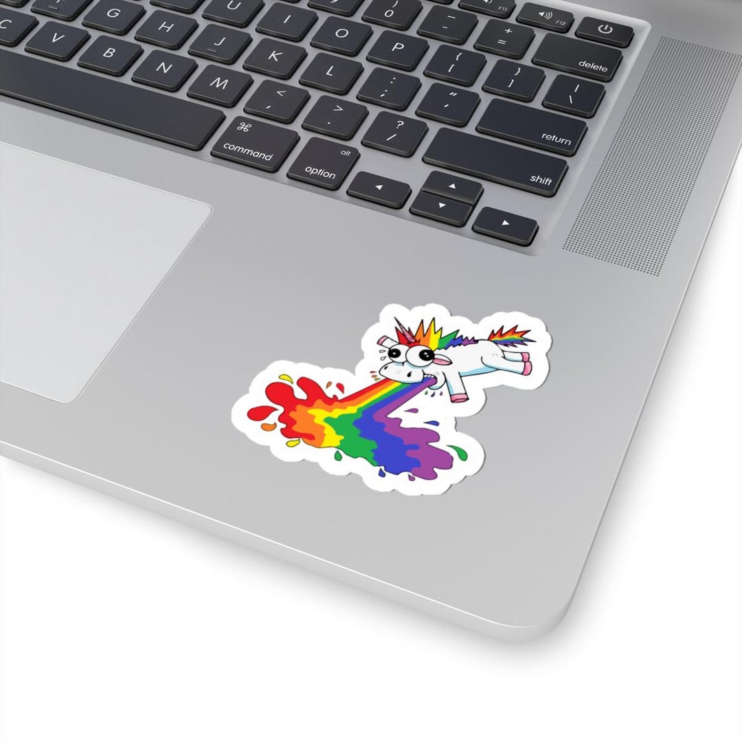 Vomiting Sticker Unicorn Vomit Sticker - Waterproof Durable Vinyl Stickers - Etsy