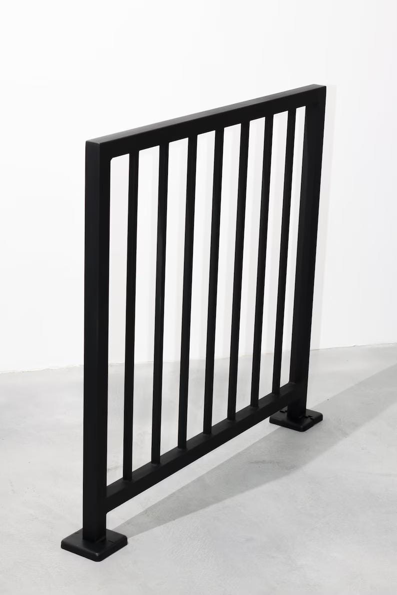 Thin Square Railing Custom Square Steel Stair Railing – Modern Metal Handrail – Square Tube ...