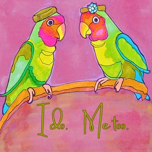 Pacote de papelaria para casamento - Pássaros coloridos do amor