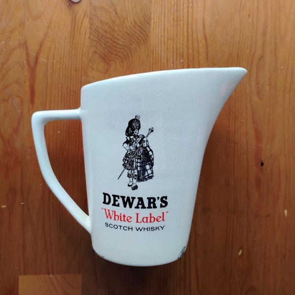 Vintage Dewar's Scotch Whisky Water Pitcher, Wade Regicor