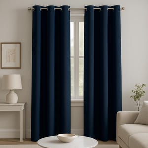 Tende oscuranti blu al 100% fatte a mano, pannelli per finestre per la privacy, tende naturali extra larghe perfette per soggiorni o sale da pranzo, tende per camere da letto