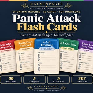 Cartes mémoire imprimables (PDF) sur les techniques pour gérer les crises de panique