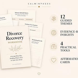 Divorce Recovery Workbook PDF, Separation Journal, Breakup Healing Printable, Co-Parenting Self Care Digital Download