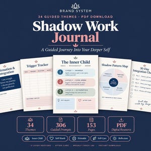 Shadow Work Journal, 153-Page PDF with 306 Prompts and 3-Layer System