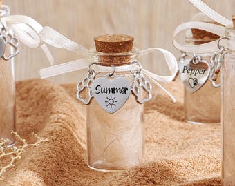 Personalized Pet Fur Keepsake Jar, Custom Pet Hair Memorial Jar, Pet Loss Gifts, Dog Remembrance Gift, Cat Memorial Gifts, Pet Sympathy Gift