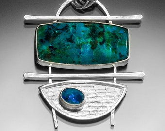 Chrysocolla and Australian Opal Broken Symmetry Necklace