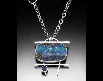 Boulder Opal and Iolite Necklace