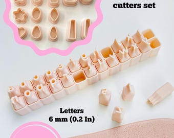 Polymer clay alphabet stamps - 6mm, Ceramic stamp initial, Lower case Letter Stamp Set for Clay - Pottery, Ceramics