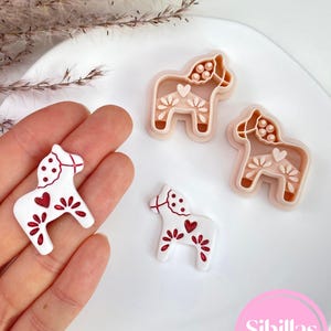 Nordic Christmas polymer clay cutters inspired by Scandinavian folk art.