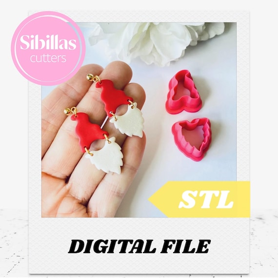 Gnome clay cutter STL set: Christmas clay Earring & Jewelry Maker Supplies (Digital Download)