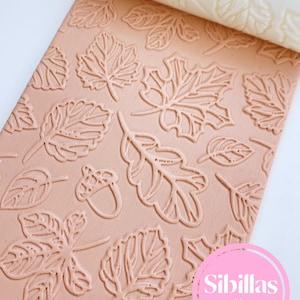 Texturroller für Herbstblätter: Stempel aus Polymerclay für Herbstmotive – Eicheln, Blätter, Eichenblätter