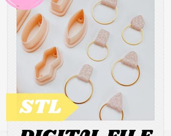 Leather Connector Polymer Clay Cutter STL | Clay Earring Connector Cutter | Polymer Clay Jewelry Tool | Earring Making Digital Download