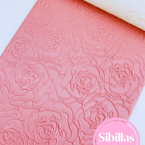 Blommig lerrulle med textur: Lerstämpel med rosor och blommor (80 mm x 25 mm)