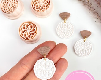 Mandala polymeerklei uitstekerset: reliëf boho oorbellen en sieradengereedschap