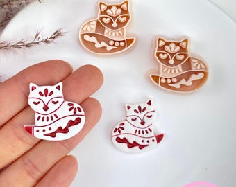 Nordic Fox Polymer Clay Cutters: Mirrored Earring Set