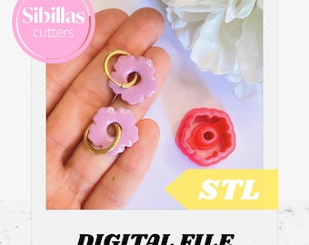 Clay earring cutters floral STL: mini flower clay cutters (Digital Download)