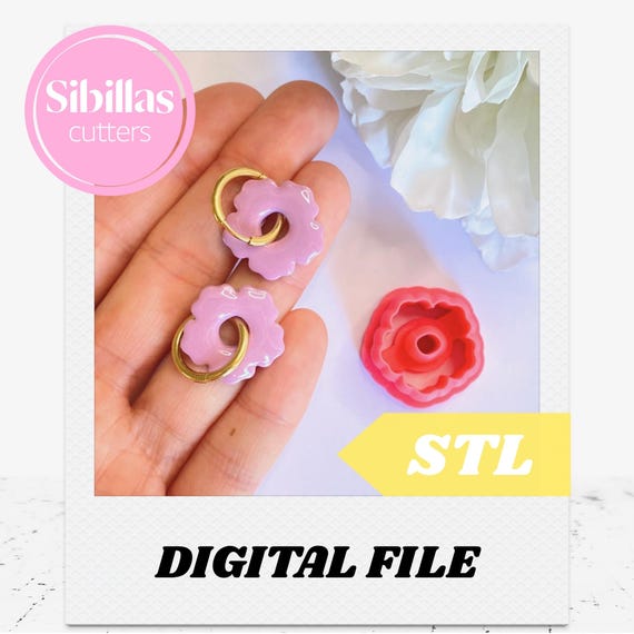 Clay earring cutters floral STL: mini flower clay cutters (Digital Download)