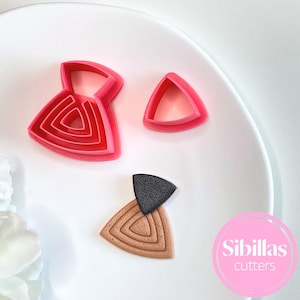 Embossed Triangle Polymer Clay Cutter: Boho Earring Jewelry Tool