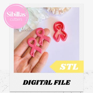 Awareness Ribbon Earring Cutter STL: 3D Print File, Polymer Clay Jewelry (Digital Download)