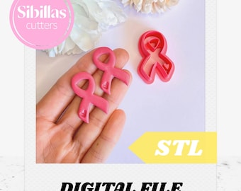 Awareness Ribbon Earring Cutter STL: 3D Print File, Polymer Clay Jewelry (Digital Download)