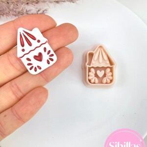 Nordic Christmas Clay Cutters: Scandinavian Folk art polymer clay earring supply 5. House