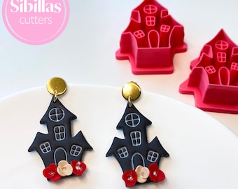 Halloween Polymer Clay Cutter Set: Spooky Ghost, Pumpkin, Bat Earrings Mold