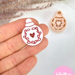 Nordic Christmas Clay Cutters: Scandinavian Folk art polymer clay earring supply 8. Christmas ball