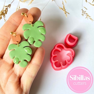 Summer polymer clay cutter, Monstera leaf earring clay cutter, Nature cutter, Boho Fun polymer clay tool, Cute leaf jewelry clay cutter set