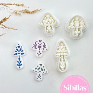Nordic clay cutter set for polymer clay earrings, folk art charms, fall jewelry making, and handmade clay accessories.