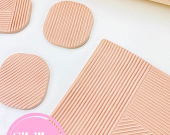 Geometric Texture Roller for Polymer Clay | Three Lines Pattern Embossing Roller | Minimal Clay Texture Tool for Pottery