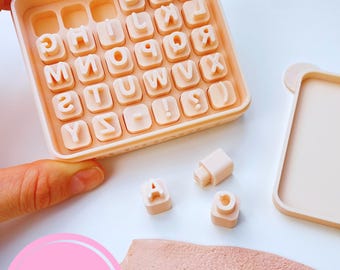 Polymer clay stamp letters: Uppercase stamp set 8mm-12mm