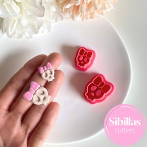 Cute halloween polymer clay cutter, Skull with bow earrings clay cutter, Fun spooky jewery cutter, Autumn clay tools, Fall Whimsical cutter