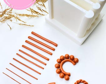 Strip roller for polymer clay | Hoop & Strip Roller Guide | Clay Thickness and Gradient Tool for Jewelry Making