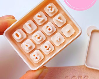Number clay stamp set: Clay working tools 8-12mm