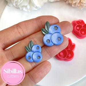 Blueberry  polymer clay cutter, Autumn stud earrings cutter, Cute Fruit Jewelry cutter, Fun Berries Whimsical clay tool, Picnic clay supplie