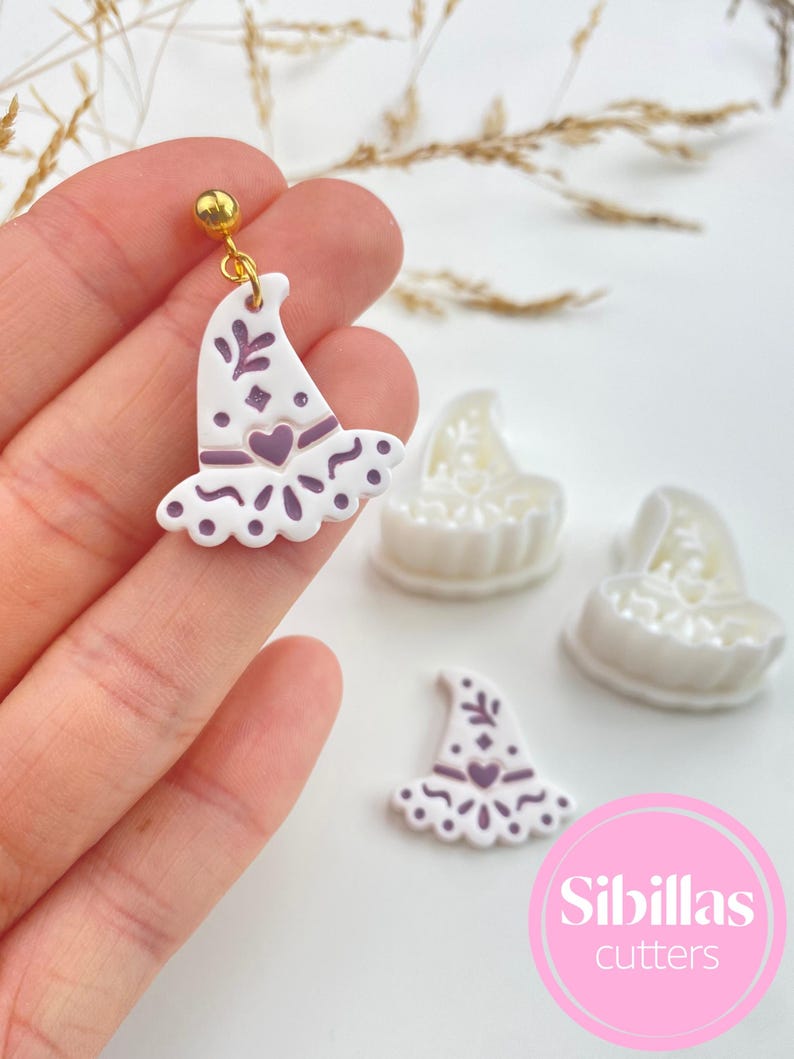 Scandinavian fall clay cutter set for polymer clay earrings, cozy autumn jewelry making, Halloween charms, and folk art clay designs.