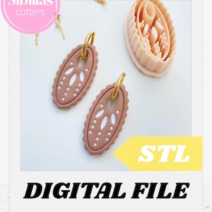 Folk Oval clay cutter STL: drop shaped cutter (digital download)