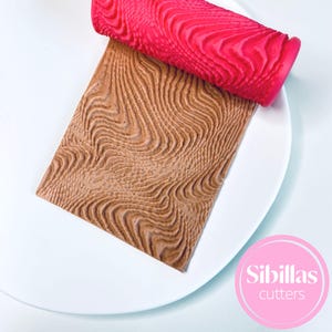 Abstract Lines Clay Texture Roller: Polymer Clay Embossing Tool