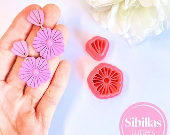 Polymer clay cutter flower: meadow flowers clay stamp