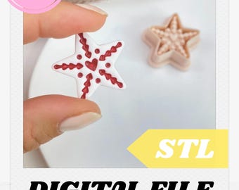 Nordic Star Earring Cutter STL: Scandinavian Folk Art Polymer Clay Jewelry (Digital Download)
