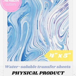 Carta transfer per argilla effetto marmo blu: fogli transfer per argilla polimerica solubile, forniture per la creazione di orecchini e gioielli in argilla polimerica
