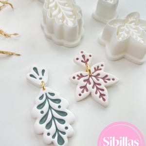 Nordic fall clay cutters for polymer clay earrings, Scandinavian folk art clay tools, Halloween charms, and handmade jewelry making.