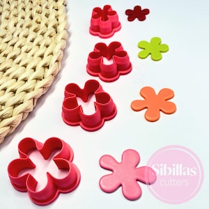 Abstract flower polymer clay cutter, Floral earring clay cutter, Summer jewelry cutter, Unique Spring polymer clay tool, Cute retro cutter