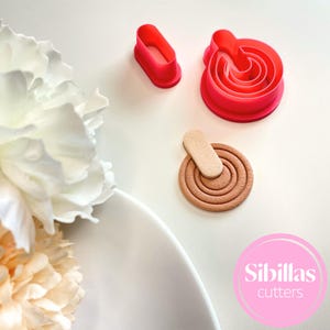 Embossed Polymer Clay Cutter: Geometric Earring Stamp, Boho Jewelry Tool