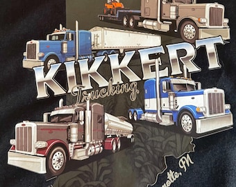 Custom Semi Truck Photo T-Shirt, Truck Driver Gift