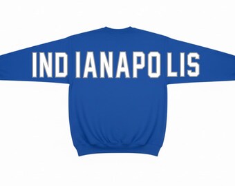 Indianapolis Oversized Letters Across Sleeves Team Crewneck Sweatshirt | Circle City Pride