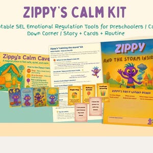 Zippy’s Inner Storm - druckbare SEL Emotionsregulierungswerkzeuge für Vorschulkinder | Calm Down Corner | Story + Karten + Routine | SEL, ADHS